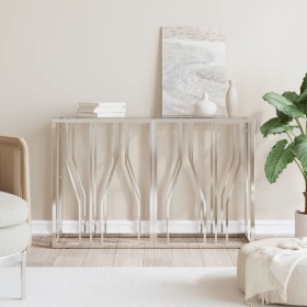 Stainless steel and glass console table 110x30x70 cm by vidaXL, Side tables - Ref: Foro24-350025, Price: 200,57 €, Discount: %