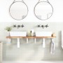 Estante de lavabo de pared acero y madera maciza de acacia