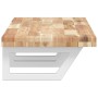 Estante de lavabo de pared acero y madera maciza de acacia