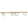 Estante de lavabo de pared acero y madera maciza de acacia