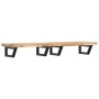Estante de lavabo de pared acero y madera maciza de acacia