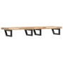 Estante de lavabo de pared acero y madera maciza de acacia