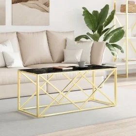 Mesa de centro acero inoxidable y vidrio 110x45x45 cm de vidaXL, Mesas de centro - Ref: Foro24-349964, Precio: 155,55 €, Desc...