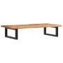 Estante de lavabo de pared acero y madera maciza de acacia