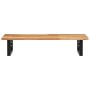 Estante de lavabo de pared acero y madera maciza de acacia