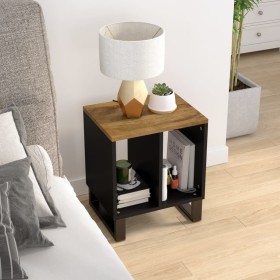 Solid mango wood and technological auxiliary table 40x31x46 cm by vidaXL, Nightstands - Ref: Foro24-350647, Price: 41,12 €, D...