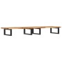 Estante de lavabo de pared acero y madera maciza de acacia