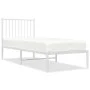 Metal bed frame with white headboard 75x190 cm by vidaXL, Beds and slatted bases - Ref: Foro24-350921, Price: 76,53 €, Discou...