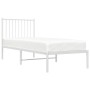 Bettgestell aus Metall mit weißem Kopfteil 75x190 cm von vidaXL, Betten und Lattenroste - Ref: Foro24-350921, Preis: 79,12 €,...