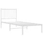 Metal bed frame with white headboard 75x190 cm by vidaXL, Beds and slatted bases - Ref: Foro24-350921, Price: 76,53 €, Discou...