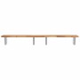 Estante de lavabo de pared acero y madera maciza de acacia