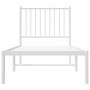 Estructura de cama de metal con cabecero blanco 75x190 cm