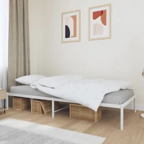 White metal bed frame 90x200 cm by vidaXL, Beds and slatted bases - Ref: Foro24-350906, Price: 56,72 €, Discount: %