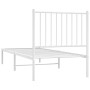 Bettgestell aus Metall mit weißem Kopfteil 75x190 cm von vidaXL, Betten und Lattenroste - Ref: Foro24-350921, Preis: 79,12 €,...