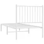 Metal bed frame with white headboard 75x190 cm by vidaXL, Beds and slatted bases - Ref: Foro24-350921, Price: 76,53 €, Discou...