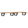 Estante de lavabo de pared acero y madera maciza de acacia