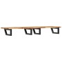 Estante de lavabo de pared acero y madera maciza de acacia