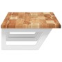 Estante de lavabo de pared acero y madera maciza de acacia