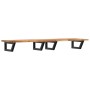 Estante de lavabo de pared acero y madera maciza de acacia