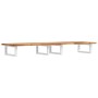 Estante de lavabo de pared acero y madera maciza de acacia