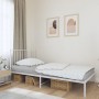 Bettgestell aus Metall mit weißem Kopfteil 100x200 cm von vidaXL, Betten und Lattenroste - Ref: Foro24-350926, Preis: 72,22 €...