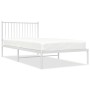 Bettgestell aus Metall mit weißem Kopfteil 100x200 cm von vidaXL, Betten und Lattenroste - Ref: Foro24-350926, Preis: 72,22 €...