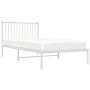 Bettgestell aus Metall mit weißem Kopfteil 100x200 cm von vidaXL, Betten und Lattenroste - Ref: Foro24-350926, Preis: 72,22 €...
