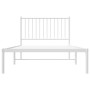 Bettgestell aus Metall mit weißem Kopfteil 100x200 cm von vidaXL, Betten und Lattenroste - Ref: Foro24-350926, Preis: 72,22 €...