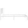 Bettgestell aus Metall mit weißem Kopfteil 100x200 cm von vidaXL, Betten und Lattenroste - Ref: Foro24-350926, Preis: 72,22 €...