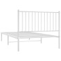 Bettgestell aus Metall mit weißem Kopfteil 100x200 cm von vidaXL, Betten und Lattenroste - Ref: Foro24-350926, Preis: 72,22 €...