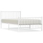 Metal bed frame with headboard and footboard white 107x203 cm by vidaXL, Beds and slatted bases - Ref: Foro24-350945, Price: ...