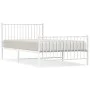 Metal bed frame with headboard and footboard white 107x203 cm by vidaXL, Beds and slatted bases - Ref: Foro24-350945, Price: ...