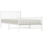 Metal bed frame with headboard and footboard white 107x203 cm by vidaXL, Beds and slatted bases - Ref: Foro24-350945, Price: ...