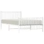 Metal bed frame with headboard and footboard white 107x203 cm by vidaXL, Beds and slatted bases - Ref: Foro24-350945, Price: ...