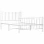 Metal bed frame with headboard and footboard white 107x203 cm by vidaXL, Beds and slatted bases - Ref: Foro24-350945, Price: ...