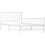 Metal bed frame with headboard and footboard white 107x203 cm by vidaXL, Beds and slatted bases - Ref: Foro24-350945, Price: ...