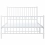 Metallbettgestell mit Kopf- und Fußteil weiß 107x203 cm von vidaXL, Betten und Lattenroste - Ref: Foro24-350945, Preis: 85,79...