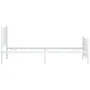 Metal bed frame with headboard and footboard white 107x203 cm by vidaXL, Beds and slatted bases - Ref: Foro24-350945, Price: ...