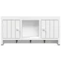 Schlüsselschrank aus weißem Sperrholz und Stahl, 40 x 8,5 x 20 cm von vidaXL, Schließfächer und Lagerschränke - Ref: Foro24-3...
