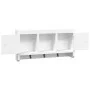 Schlüsselschrank aus weißem Sperrholz und Stahl, 40 x 8,5 x 20 cm von vidaXL, Schließfächer und Lagerschränke - Ref: Foro24-3...