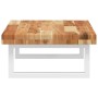 Estante de lavabo de pared acero y madera maciza de acacia