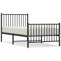Bed frame with headboard and black metal footboard 90x190 cm by vidaXL, Beds and slatted bases - Ref: Foro24-350874, Price: 6...