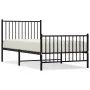 Bed frame with headboard and black metal footboard 90x190 cm by vidaXL, Beds and slatted bases - Ref: Foro24-350874, Price: 6...