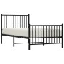 Bed frame with headboard and black metal footboard 90x190 cm by vidaXL, Beds and slatted bases - Ref: Foro24-350874, Price: 6...