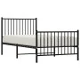 Estructura de cama con cabecero y estribo metal negro 90x190 cm de vidaXL, Camas y somieres - Ref: Foro24-350874, Precio: 64,...
