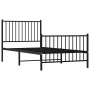 Bed frame with headboard and black metal footboard 90x190 cm by vidaXL, Beds and slatted bases - Ref: Foro24-350874, Price: 6...