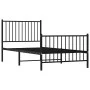 Bed frame with headboard and black metal footboard 90x190 cm by vidaXL, Beds and slatted bases - Ref: Foro24-350874, Price: 6...