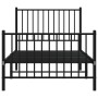 Bed frame with headboard and black metal footboard 90x190 cm by vidaXL, Beds and slatted bases - Ref: Foro24-350874, Price: 6...