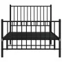 Bed frame with headboard and black metal footboard 90x190 cm by vidaXL, Beds and slatted bases - Ref: Foro24-350874, Price: 6...