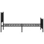 Bed frame with headboard and black metal footboard 90x190 cm by vidaXL, Beds and slatted bases - Ref: Foro24-350874, Price: 6...